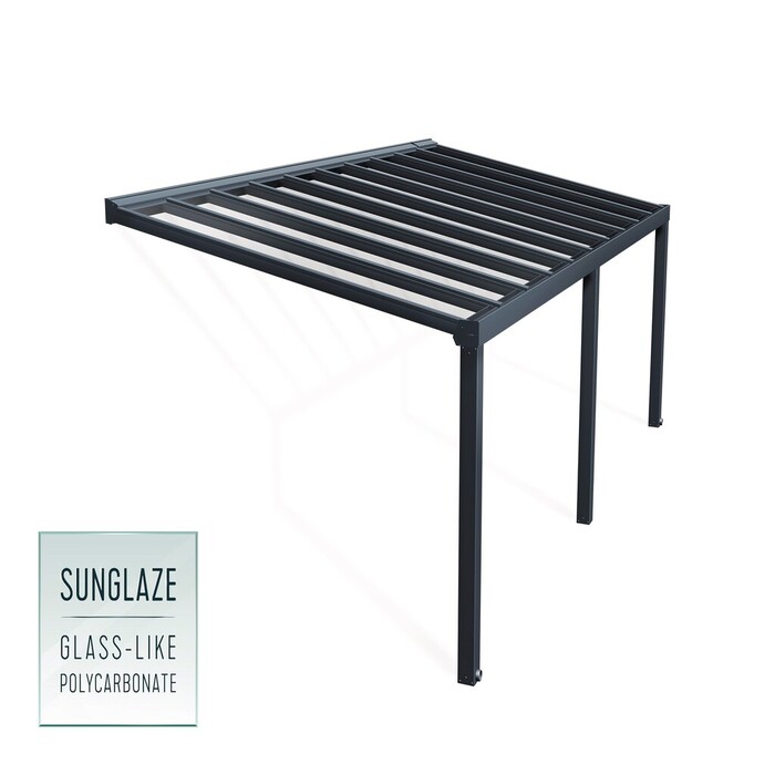 Terrasstak Stockholm 3,4 x 7,4 m Antracit Canopia by Palram